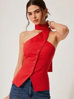Commense  red halter top NWT